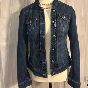 White House Black Market Fit and Flare Denim Jean Jacket, size 6